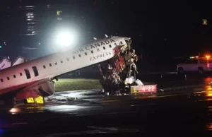 Air Canada Express CRJ-900 Collides With Airport Vehicle at LaGuardia Credits: Air Canada Crash