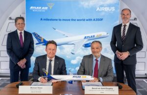 Atlas Air Worldwide has made a major move by placing a landmark order for 20 Airbus A350F cargo aircraft. Credits: atlas-air-airbus