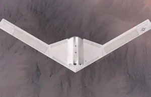 A secretive ‘flying wing’ was spotted making an emergency landing in Greece