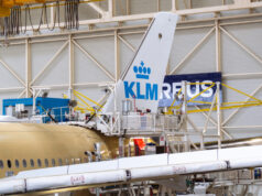 First KLM A350 Moves to Final Assembly Line credits: KLM A350