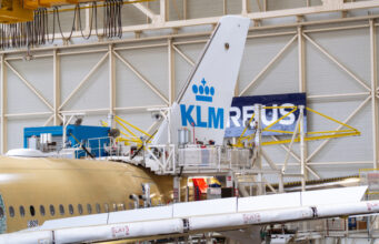 First KLM A350 Moves to Final Assembly Line credits: KLM A350