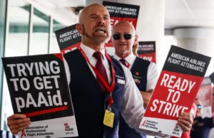 American Airlines flight attendants say their pay is so low, they fight for airplane meals to save money and sleep in their cars—and they’re ready to strike credits: american-airlines