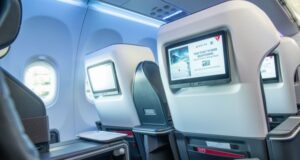 Delta Bluetooth headphones expand beyond first class in 2026 Delta A321neo seatback entertainment screens, the system gaining wider Delta Bluetooth headphones pairing