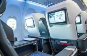 Delta Bluetooth headphones expand beyond first class in 2026 Delta A321neo seatback entertainment screens, the system gaining wider Delta Bluetooth headphones pairing
